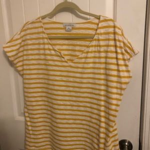 Liz Claiborne mustard stripped shirt, size xl